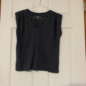 LOFT Charcoal Sleeveless Muscle Tee
